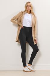 LTS Tall Black Fold Over Leggings | Long Tall Sally 1