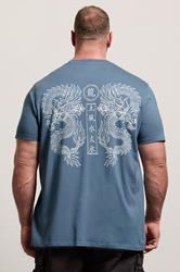 BadRhino Big & Tall Blue Extra Long Dragon Graphic T-Shirt | BadRhino 2