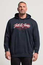 JACK & JONES Big & Tall Navy Blue Hoodie | BadRhino 1