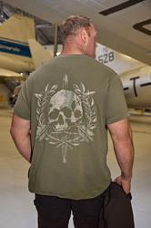 BadRhino Big & Tall Olive Green Skull Emblem Graphic T-Shirt | BadRhino 1