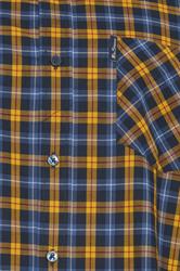 BEN SHERMAN Big & Tall Gold Yellow Check Print Shirt | BadRhino 5