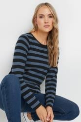 LTS Tall Black and Blue Long Sleeve T-Shirt Top | Long Tall Sally 4