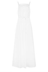 LTS Tall Women's White Tie Waist Cotton Maxi Dress | Long Tall Sally 5