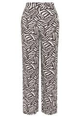 LTS Tall Chocolate Brown Zebra Print Wide Leg Trousers