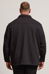 BadRhino Big & Tall Black Textured Jersey Shacket | BadRhino 3