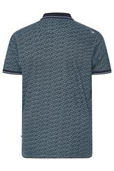 D555 Big & Tall Navy Blue Abstract Print Polo Shirt | BadRhino 4