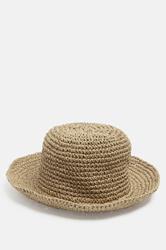 Natural Brown Woven Bucket Hat