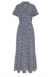 LTS Tall Dark Blue & White Floral Tie Waist Maxi Dress