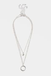 3 PACK Silver Diamante Circle Necklace | Yours Clothing 2