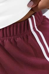 LIMITED COLLECTION Plus Size Burgundy Red Side Stripe Wide Leg Trousers | Yours Clothing 5