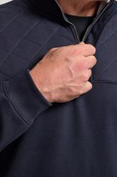 BadRhino Big & Tall Navy Blue Diamond Quilted Quarter Zip Sweatshirt | BadRhino 4