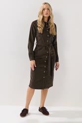 LTS Tall Chocolate Brown Cord Shirt Dress | Long Tall Sally 1