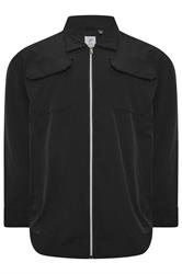 D555 Big & Tall Black Couture Stretch Zip Through Jacket | BadRhino 4