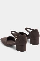 Brown Square Toe Block Heels In Wide E | Yours Clothing 3
