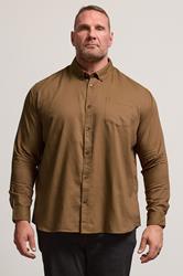 BadRhino Big & Tall Tan Brown Long Sleeve Oxford Shirt | BadRhino 1
