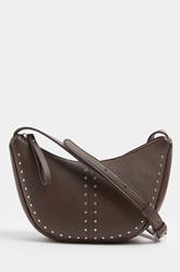 Brown Stud Detail Cross Body Bag | Yours Clothing 2