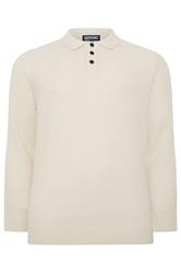 BadRhino Big & Tall Natural Brown Chunky Knit Collared Jumper