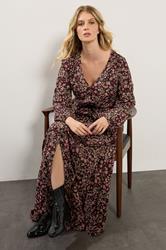LTS Tall Black Floral Button Maxi Dress | Long Tall Sally 2