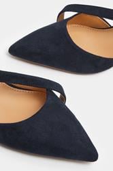 LTS Navy Blue Asymmetric Slingback Heel In Standard Fit | Long Tall Sally 5