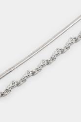 2 PACK Silver Knot Chain Choker Necklace 3