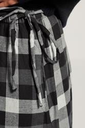 LTS Tall Black Cotton Check Side Tie Maxi Skirt | Long Tall Sally 4