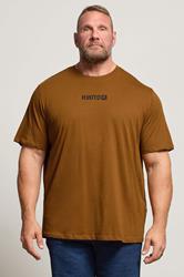 JACK & JONES Big & Tall Monks Robe Brown Tiger Graphic T-Shirt | BadRhino 1