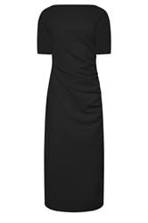 LTS Tall Black Ruched Detail Midi Dress