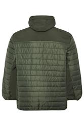 D555 Big & Tall Khaki Green Hybrid Quilted Soft Shell Jacket | BadRhino 4