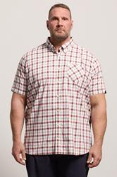 BEN SHERMAN Big & Tall Maroon Red Check Print Shirt | BadRhino 3