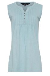 LTS 2 PACK Tall Women's Light Blue & White Cotton Henley Vest Tops | Long Tall Sally 8