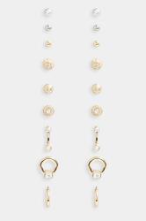 9 PACK Stud Diamante Earrings Set 3