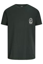 JACK & JONES Big & Tall Green Back Print T-Shirt | BadRhino 1