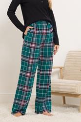 LTS Tall Turquoise Green Cotton Check Pyjama Bottoms | Long Tall Sally 2