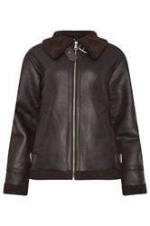 LTS Tall Chocolate Brown Aviator Jacket | Long Tall Sally 7