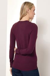 LTS Tall Cherry Red Crew Neck Button Cardigan | Long Tall Sally 3