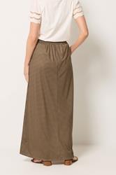 LTS Tall Women's Chocolate Brown Gingham Shirred Maxi Skirt | Long Tall Sally 2