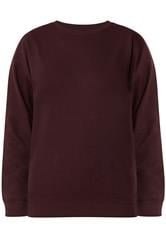 LTS Tall Women's Dark Cherry Red Crew Neck Sweatshirt | Long Tall Sally 5
