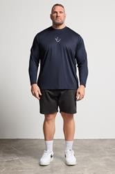IronRhino Big & Tall Navy Blue Performance Long Sleeve T-Shirt | BadRhino 1