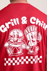 BadRhino Big & Tall Red Extra Long 'Grill & Chill' T-Shirt | BadRhino 4