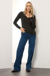 LTS Tall Chocolate Brown Knit V-Neck Jumper | Long Tall Sally 2