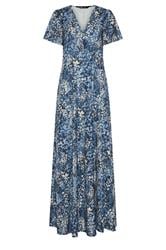 LTS Tall Dark Blue Abstract Wrap Maxi Dress