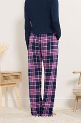 LTS Tall Purple Cotton Check Pyjama Bottoms | Long Tall Sally 4