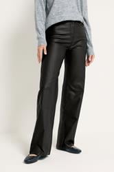LTS Tall Black Faux Leather Wide Leg Trousers | Long Tall Sally 2