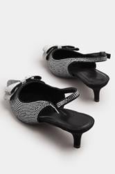 LTS Black Diamante Sparkle Slingback Heels In Standard Fit | Long Tall Sally 3
