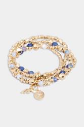 Gold Tone 4 PACK Bead Bracelet Set | Yours Clothing 2