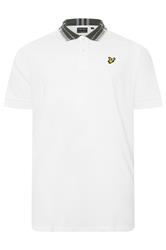 LYLE & SCOTT Big & Tall White Tartan Collar Polo Shirt