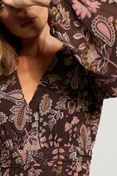 LTS Tall Chocolate Brown Paisley Chiffon Tiered Dress | Long Tall Sally 4
