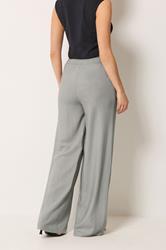 LTS Tall Women's Light Grey Linen Wide Leg Trousers | Long Tall Sally 2