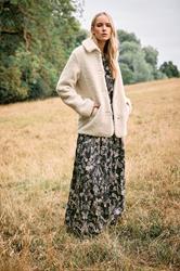 LTS Tall Ivory White Borg Button Through Jacket | Long Tall Sally 1