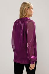 LTS Tall Purple Organza Tie Neck Blouse | Long Tall Sally 3